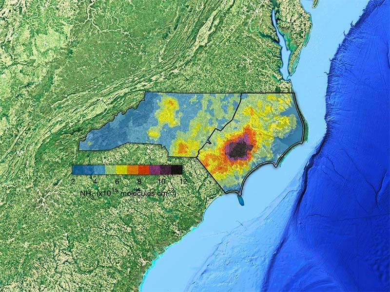 Study: Air pollution inequities linked to North Carolina commercial swine operations are detectable from space