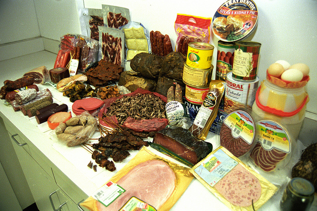 confiscated meat products at an airport