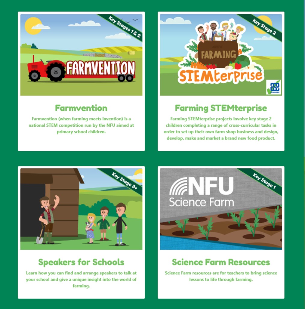 NFU Education resources for key stages 1 to 3+