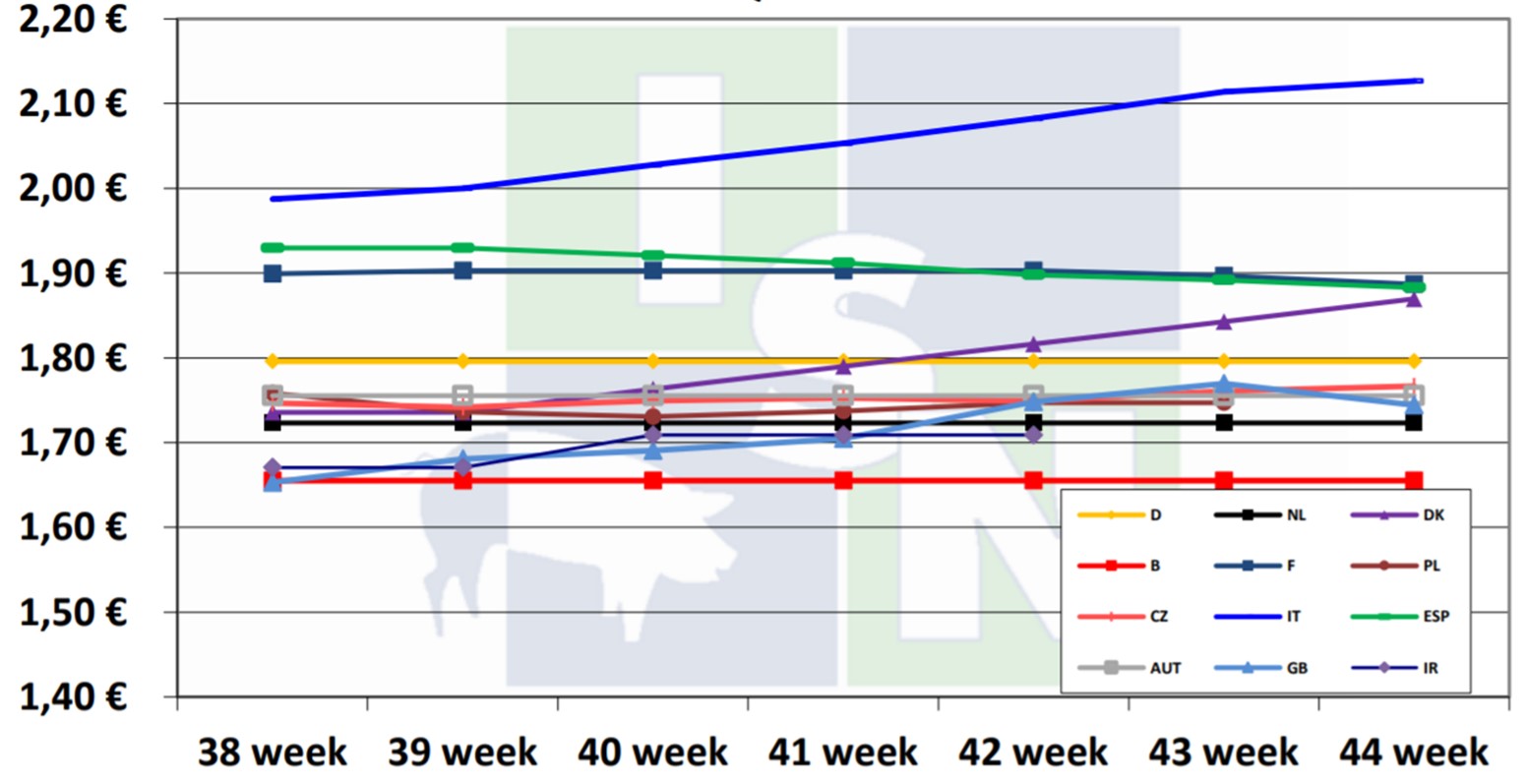 European pig price comparison by the ISN