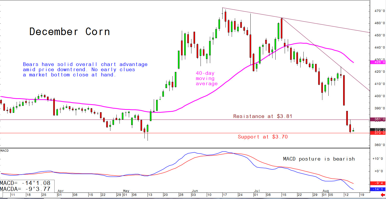 Bears have solid overall chart advantage amid price downtrend. No early clues a market bottom close at hand