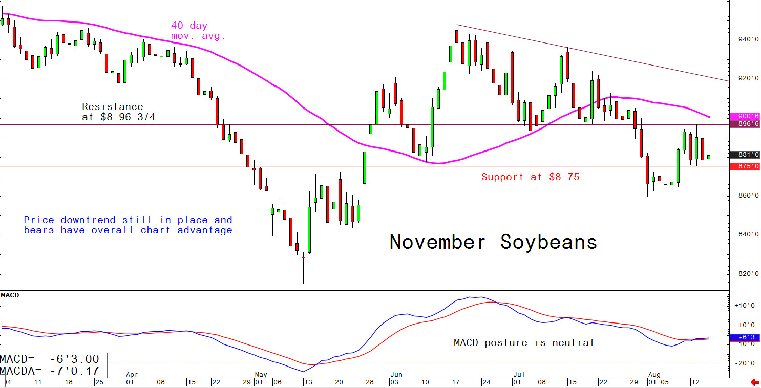 Price downtrend still in place and bears have overall chart advantage