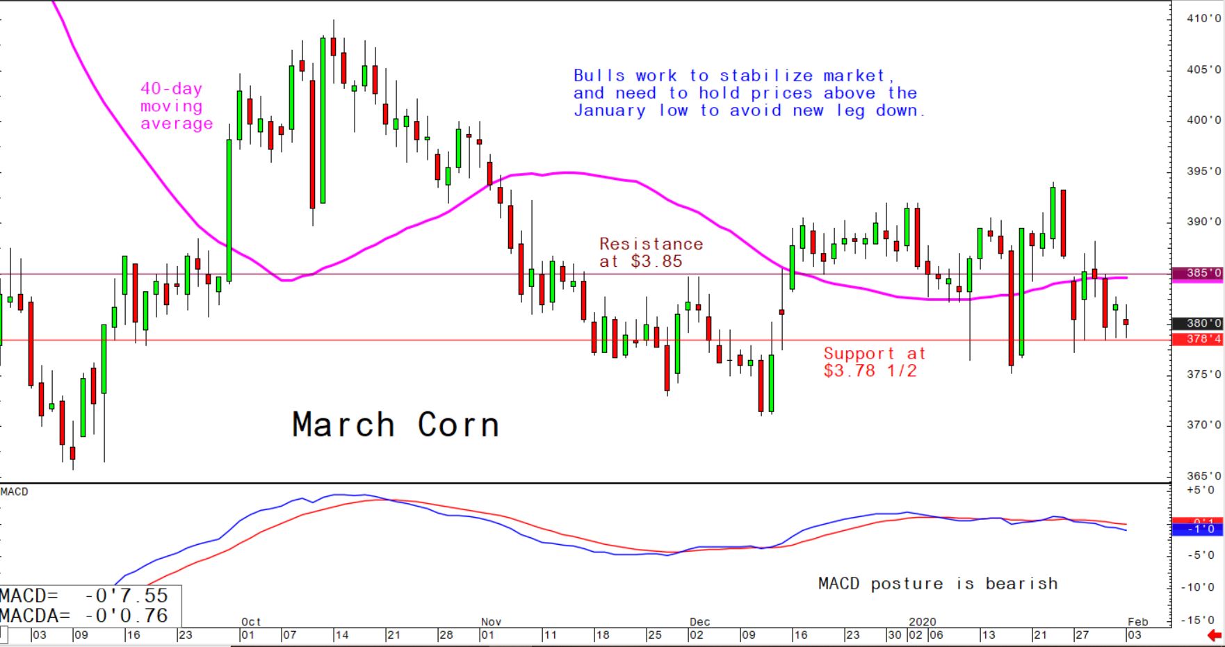 Bulls work to stabilise market and need to hold prices above the January low to avoid new leg down