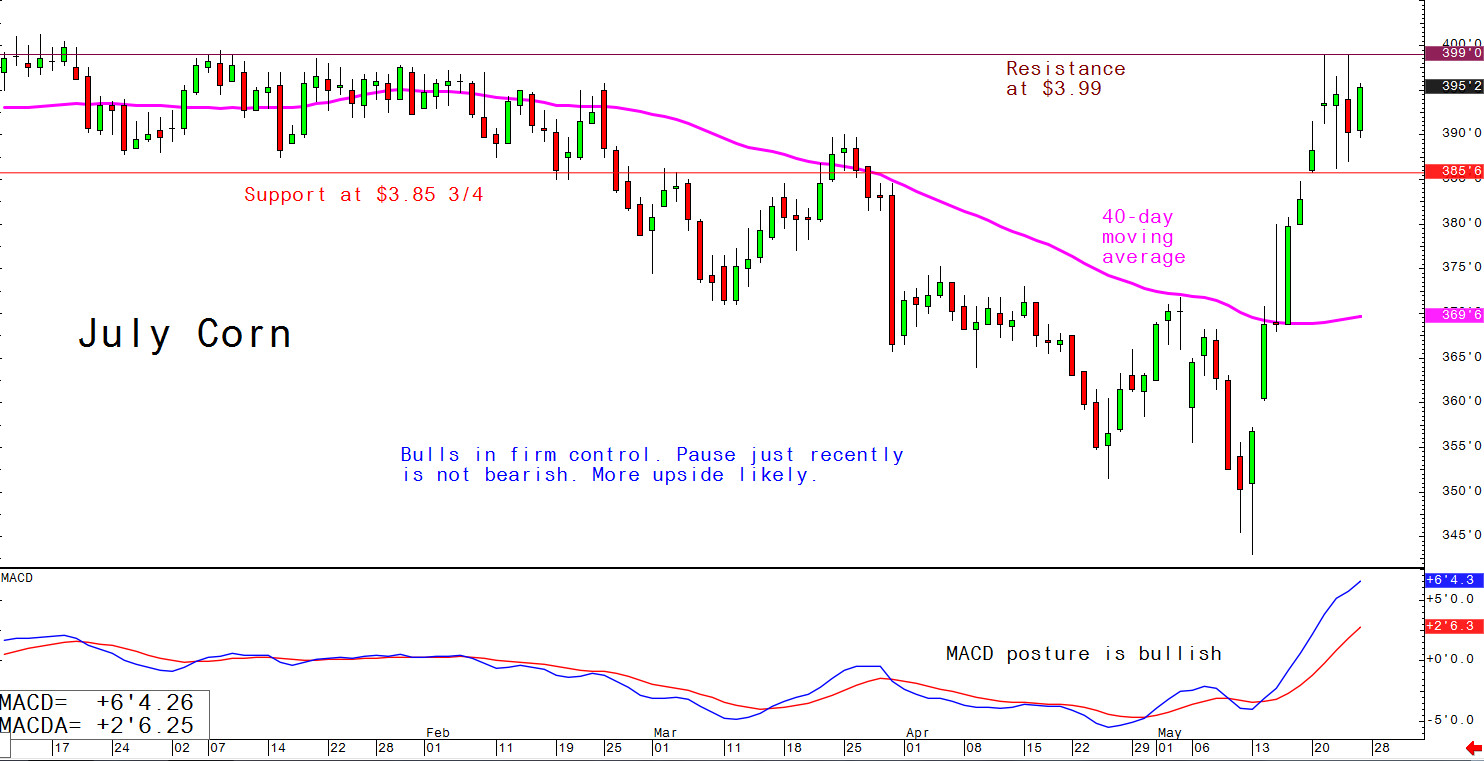 Bulls in firm control. Pause just recently is not bearish. More upside likely