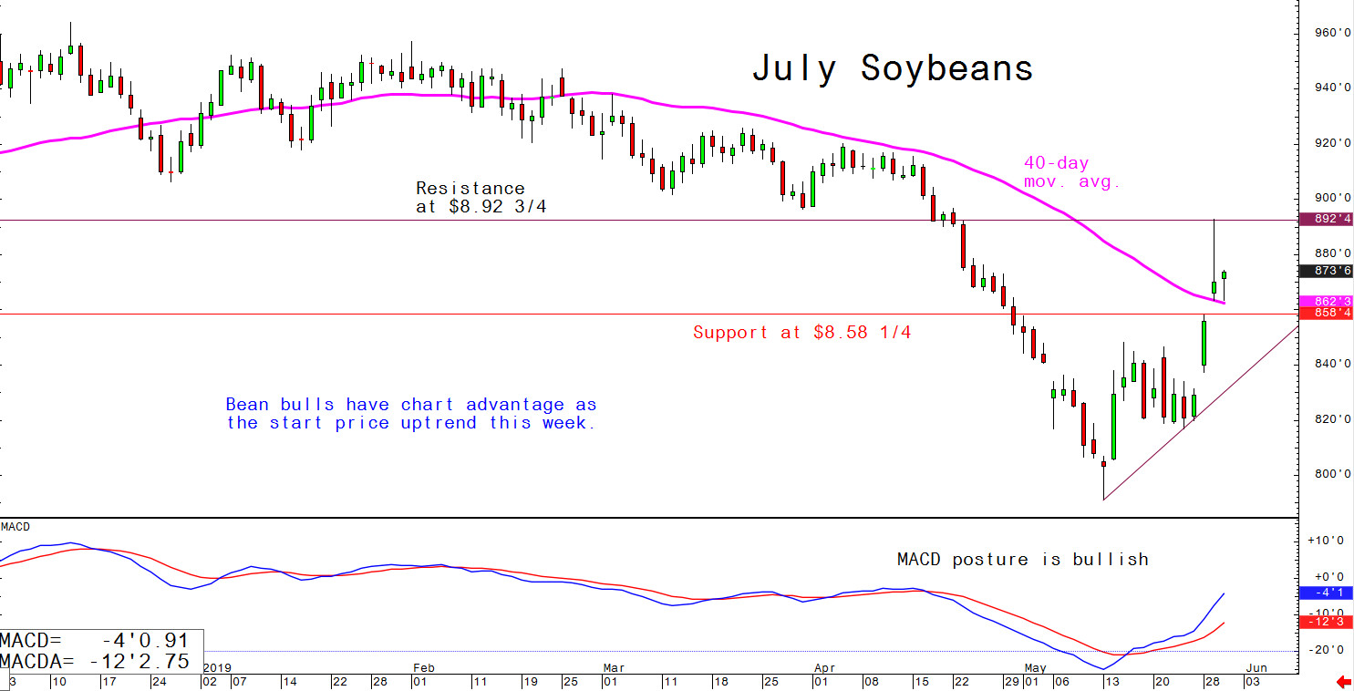 Bean bull have chart advantage as the start price uptrend this week