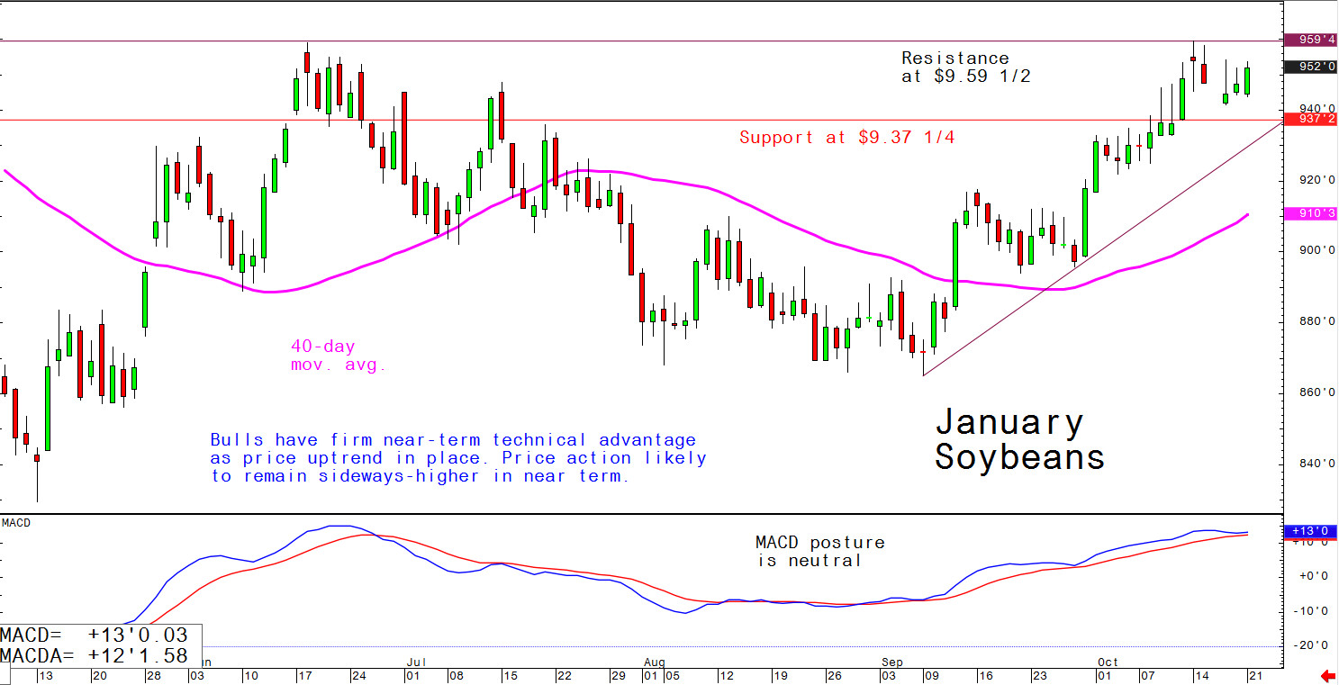 Bulls have firm near-term technical advantage as price uptrend in place. Price action likely to remain sideways-higher in near term