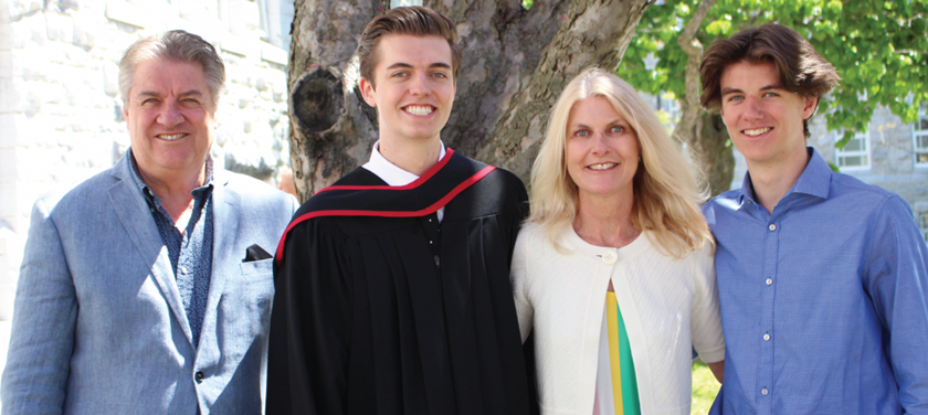 Jim Long, with wife Sarah and sons Spencer and Aidan at Spencer's graduation convocation from Queen's University