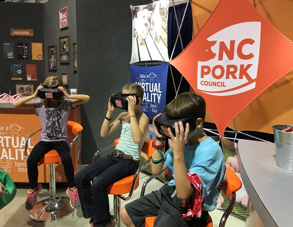 Virtual reality headsets used to demonstrate farm procedures