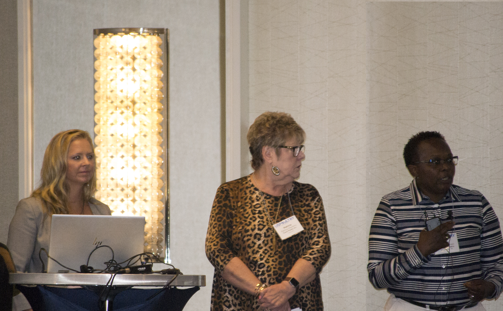 (from left); Mandy Klopp, head of operations, Arcadia, Moorefield, & Natchitoches for Pilgrim’s, Pat Hawkins, Mississippi live hatchery manager for Tyson Foods, and Linda Anderson, plant director for Kellogg Company