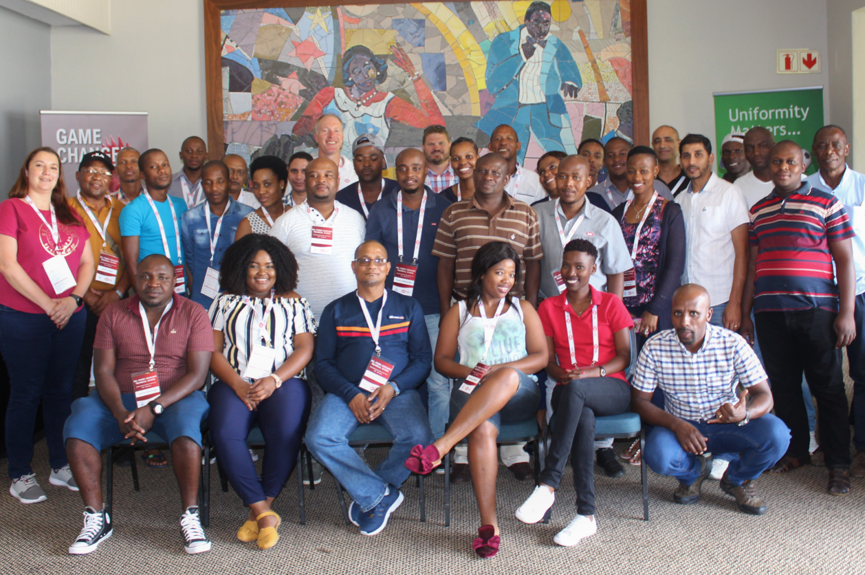 Attendees from the African Poultry Development Ltd. technical school pose in Lusaka, Zambia.