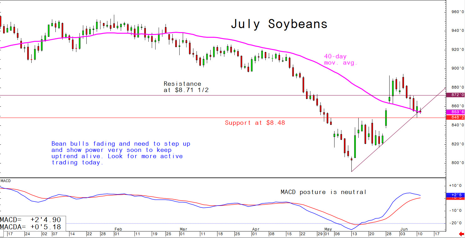 July soybeans