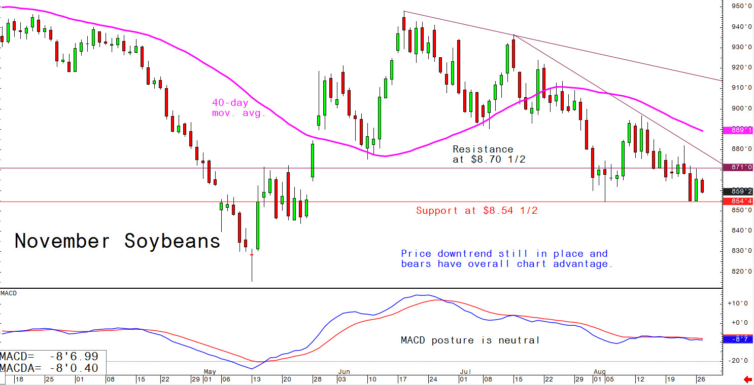 Price downtrend still in place and bears have overall chart advantage