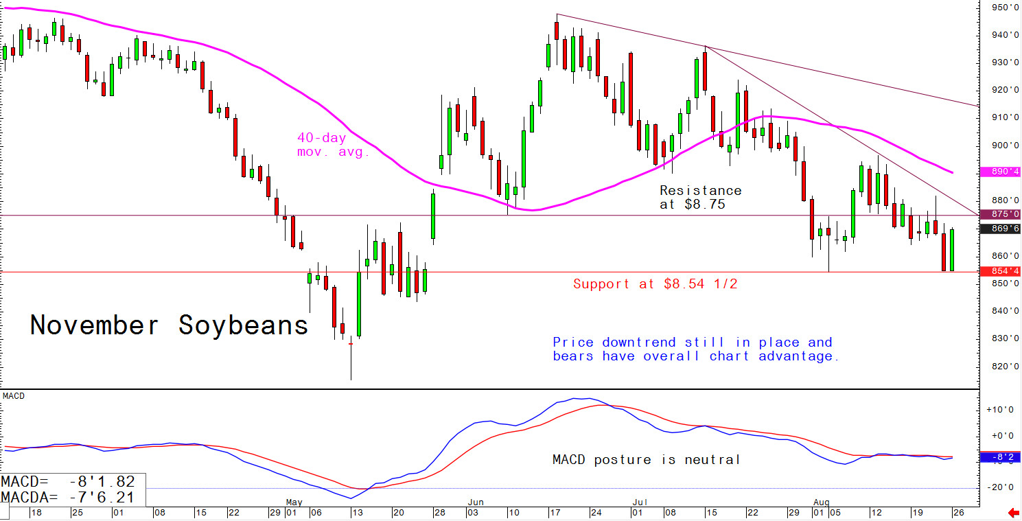 Price downtrend still in place and bears have overall chart advantage