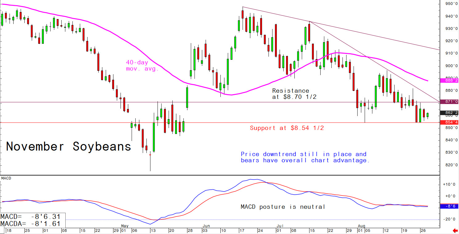 Price downtrend still in place and bears have overall chart advantage