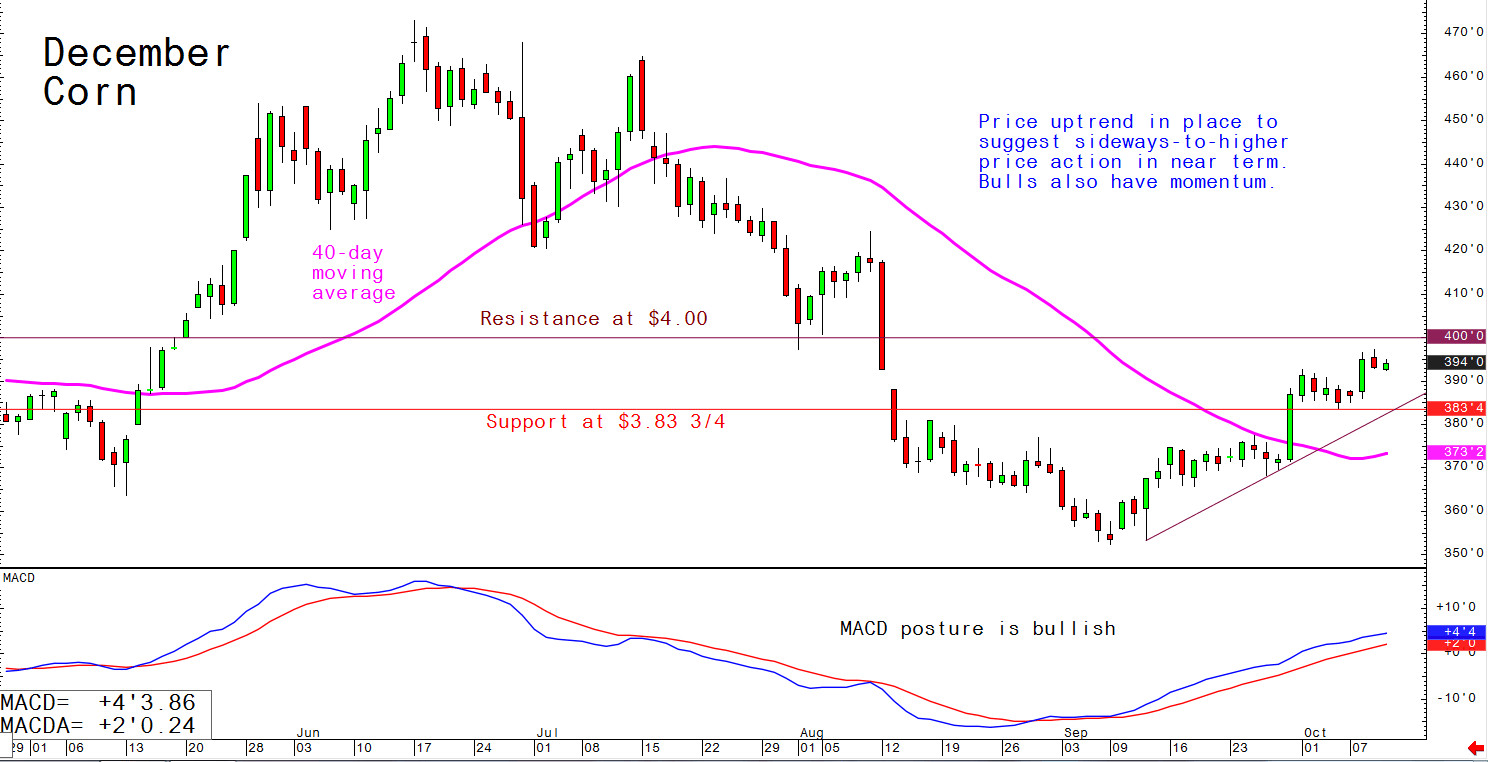 Price uptrend in place to suggest sideways-to-higher price action in near term; bulls also have momentum