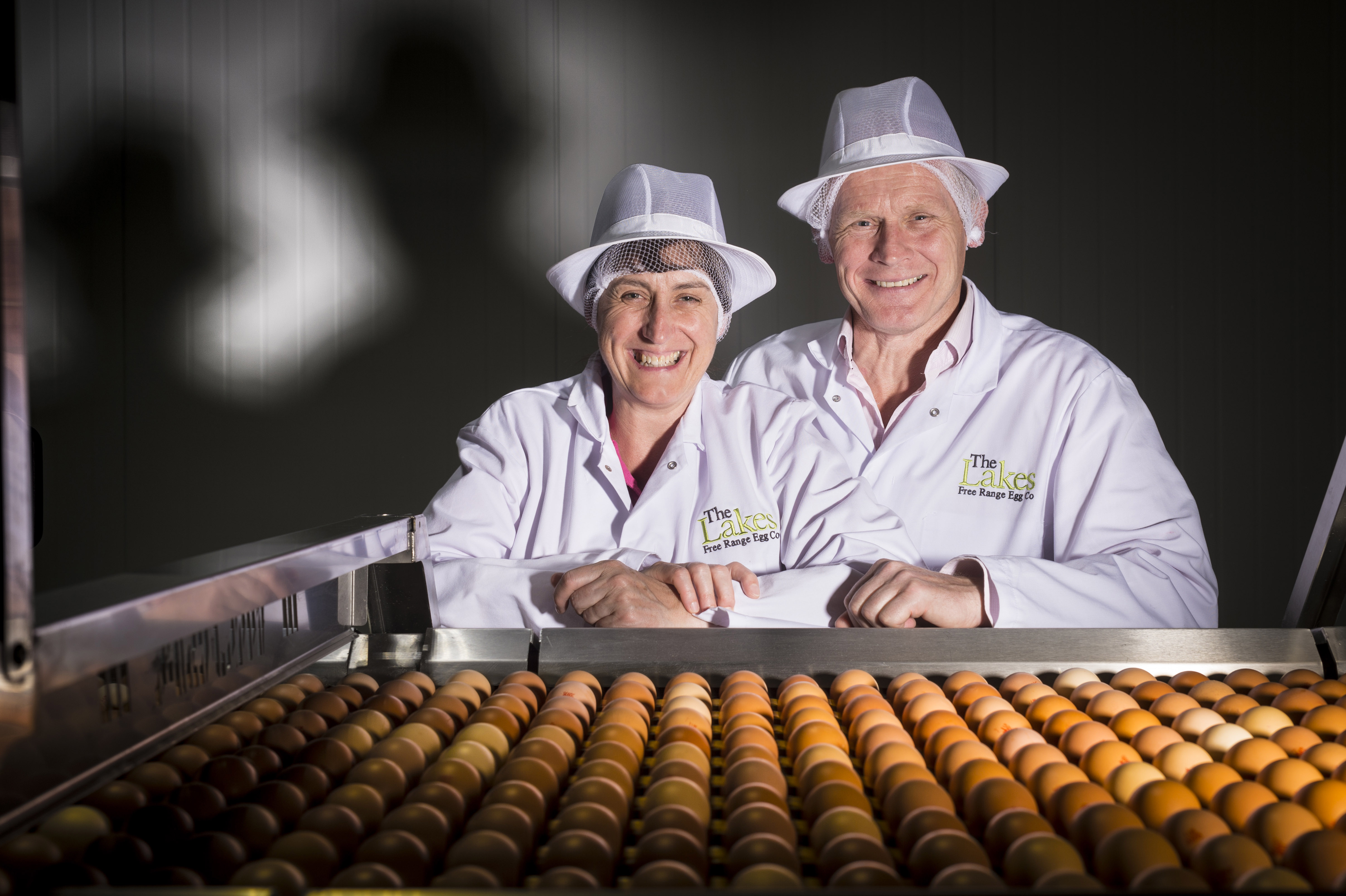 Helen and David Brass at Lakes Free Range Egg Company