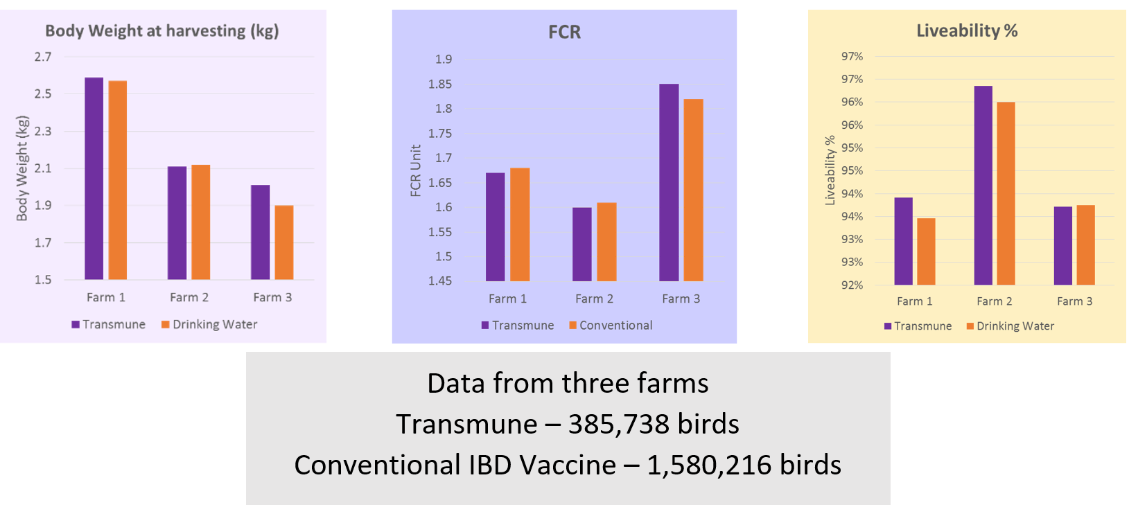 Figure 4: Comparison of flock performance - Transmune vs Farm IBD vaccine in India (2018)