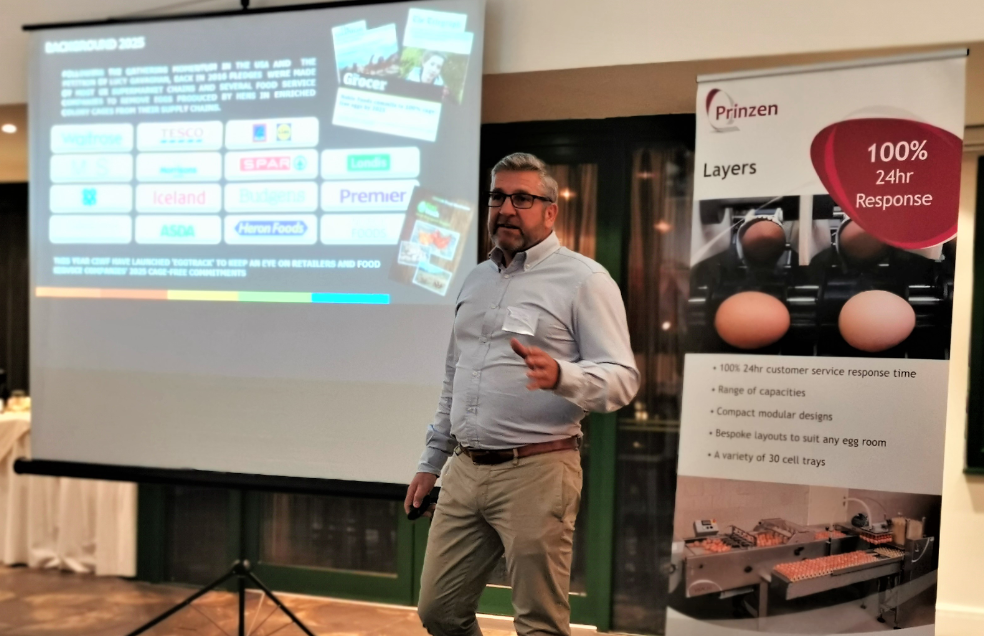 Jean-Paul Michalski addresses the audience at the Vencomatic Connect Roadshow in Lincoln