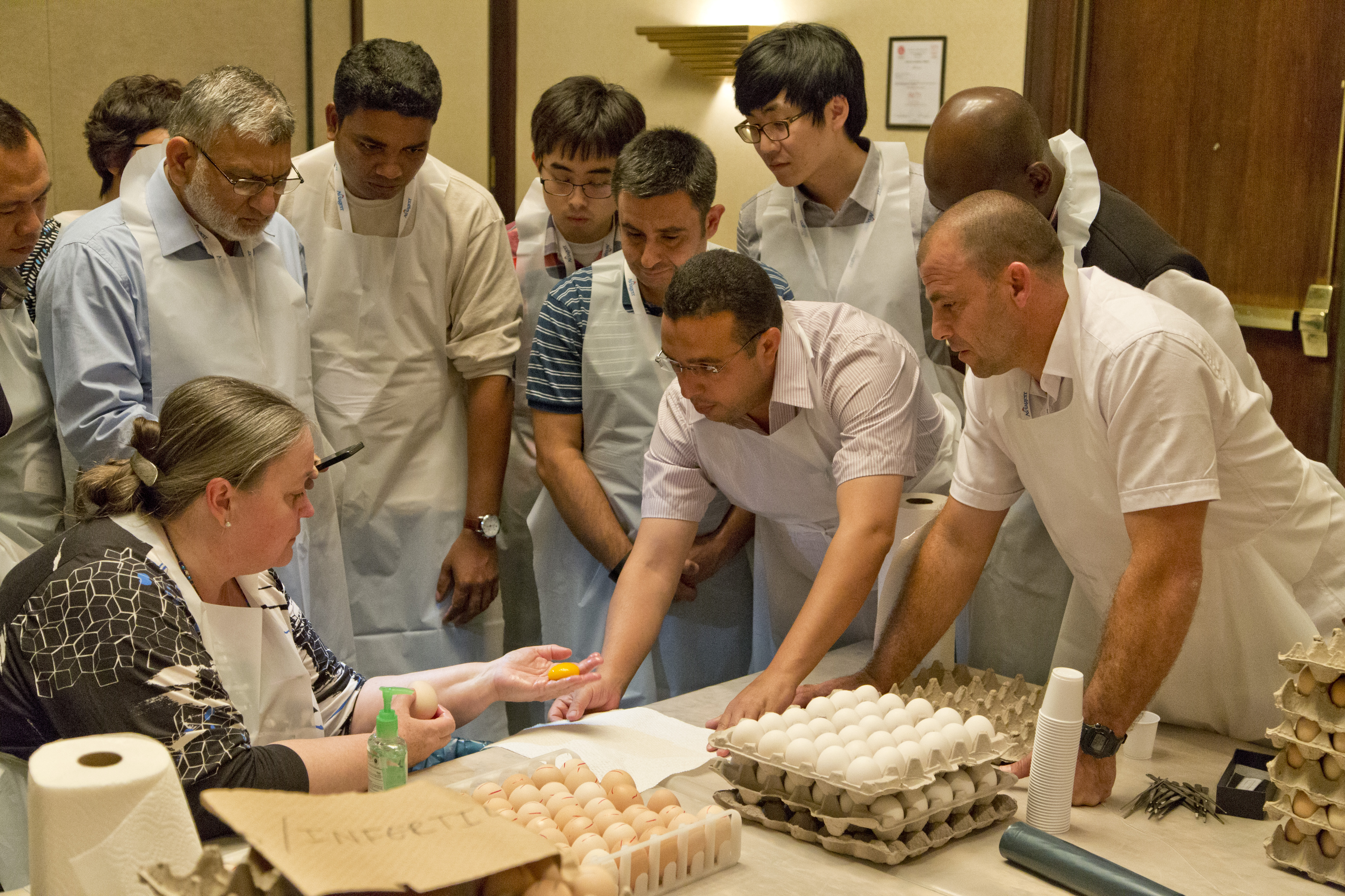 Dinah Nicholson managing a US Production Management School practical lab session with students