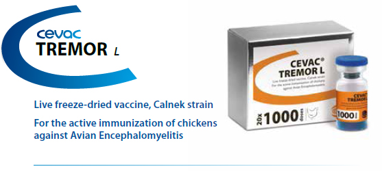CEVAC® TREMOR L - For the active immunisation of chickens against Avian Encephalomyelitis from CEVA SANTE ANIMALE