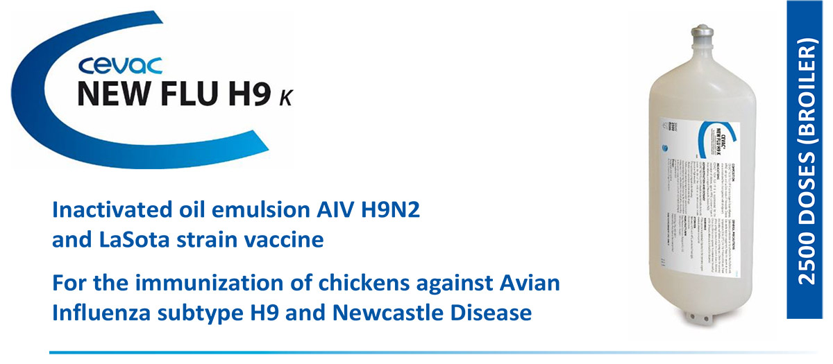 CEVA - NEWFLU H9 K For the immunization of chickens against Avian Influenza subtype H9 from CEVA SANTE ANIMALE