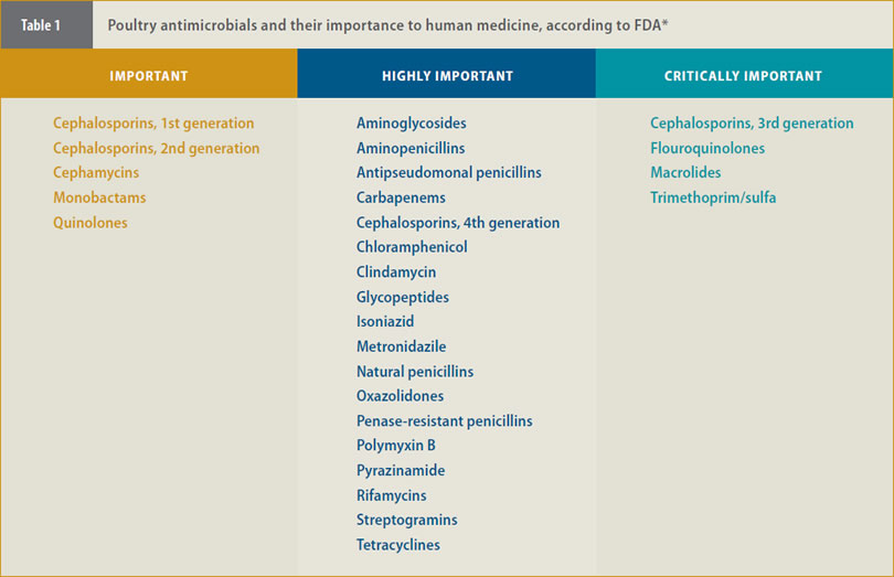 Poultry antimicrobials and their importance to human medicine, according to FDA