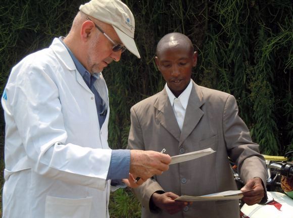 Trevor Tomkins working in Rwanda